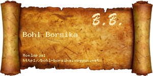 Bohl Borsika névjegykártya